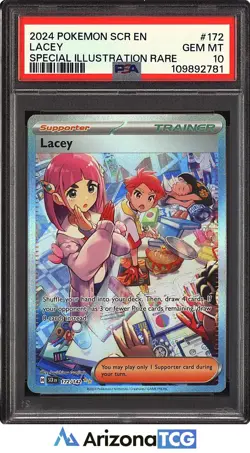 Pokemon 2024 Lacey 172/142 Full Art SIR Stellar Crown GEM MINT PSA 10 - Image 1