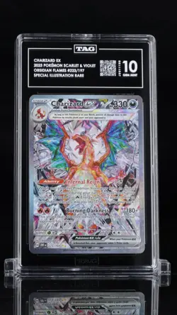 Pokemon TCG Charizard EX Obsidian Flames 223/197 TAG 10 - Image 1
