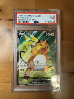 Raichu V 2022 Pokemon Sword & Shield Brilliant Stars Holo PSA 9 Mint - Image 1