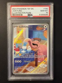 2024 Pokemon Temporal Forces Lickitung 180/162 ILLUSTRATION RARE HOLO PSA 10 Gem - Image 1