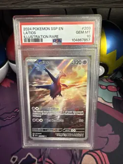 Pokemon Latios Surging Sparks Illustration Rare #203 PSA 10 Gem Mint - Image 1