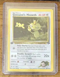 Pokemon TCG Giovanni’s Meowth #43/132 Non Holo 1st Edition Vintage 1999-2000 - Image 1