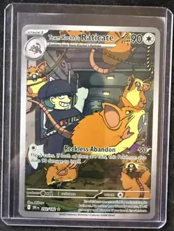 Team Rocket's Raticate 202/182 Pokemon Destined Rivals Illustration Rare NM - Image 1