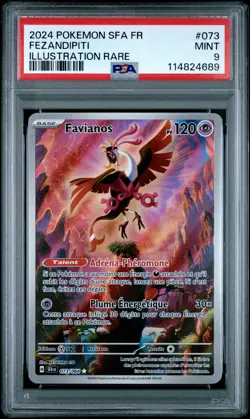 2024 POKEMON FRENCH SFA FR-SHROUDED FABLE ILLUSTRATION RARE FEZANDIPITI PSA 9 - Image 1