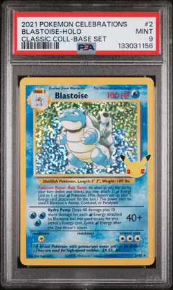 2021 POKEMON CELEBRATIONS CLASSIC COLL #2 BLASTOISE-HOLO PSA 9 - Image 1