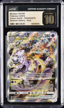 2023 POKEMON CROWN ZENITH GALARIAN GALLERY HOLO MEWTWO VSTAR CGC 10 PRISTINE - Image 1