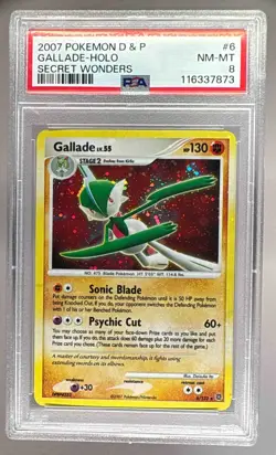 116337873 Gallade 2007 Pokemon Diamond & Pearl Secret Wonders #6 Holo PSA 8 - Image 1