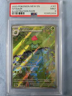 2023 Pokemon Mew EN-151 Illustration Rare #167 Ivysaur PSA 9 - Image 1