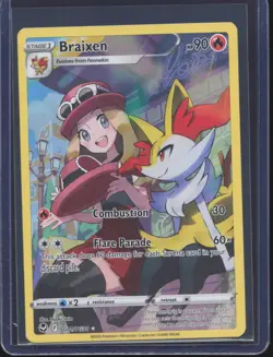 2022 Pokemon Sword & Shield Silver Tempest Braixen #TG01/TG30 Trainer Holo - Image 1
