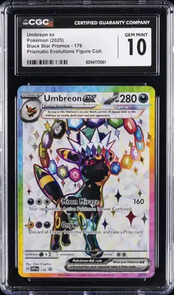 2025 POKEMON PRISMATIC EVOLUTIONS FIGURE COLL #176 UMBREON EX CGC 10 GEM MINT - Image 1