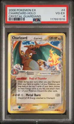 2006 POKEMON EX CRYSTAL GUARDIANS #4 CHARIZARD-HOLO PSA 4 - Image 1
