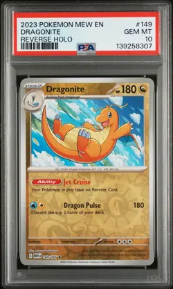 2023 POKEMON MEW EN-151 REVERSE HOLO #149 DRAGONITE PSA 10 - Image 1