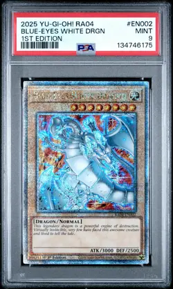 Blue Eyes White Dragon RA04-EN002 1st Edition QCR Yugioh PSA 9 *175 - Image 1
