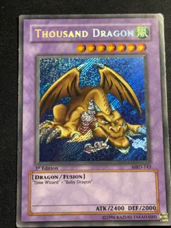 Thousand Dragon 1st Edition Yu-Gi-Oh MRD-143 Secret Rare Card Heavily Played HP - Image 1