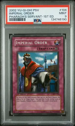 Imperial Order PSV-104 1st Edition Secret Rare Yugioh PSA 9 *190 - Image 1