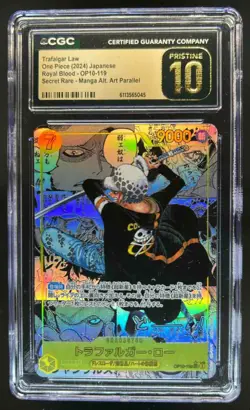 2024 One Piece JP Trafalgar Law Manga Alt Art #OP10-119 CGC 10 Pristine - Image 1