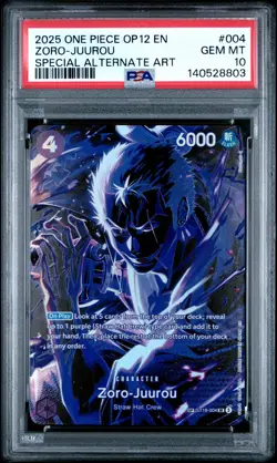 2025 ONE PIECE OP12-LEGACY OF THE MASTER #004 ZORO-JUUROU PSA 10 - Image 1