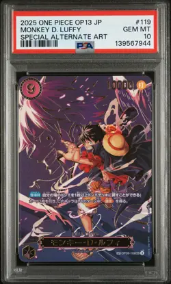 2025 ONE PIECE JPN OP13-CARRYING ON HIS WILL #119 MONKEY D. LUFFY PSA 10 - Image 1