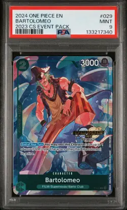 2024 ONE PIECE CHAMP 2023 EVENT PACK #029 BARTOLOMEO PSA 9 - Image 1