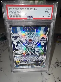 Bandai Cross Guild OP09-057 Premium Booster Vol. 2 Alternate Art Foil Rare PSA 9 - Image 1