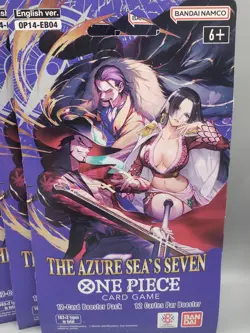 One Piece TCG The Azure Sea's Seven Sleeved Booster Pack (OP-14) Lot of 12 - Image 2