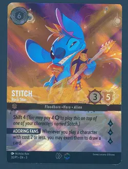 Stitch - Rock Star Lorcana Enchanted Set Champ Championship Foil Enchanted 30/P1 - Image 1