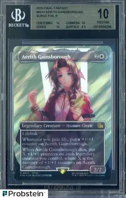 2025 Final Fantasy #0519 Aerith Gainsborough Surge Foil Borderless BGS 10 - Image 1