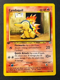 Cyndaquil 57/111 1st Edition Neo Genesis Common - WOTC - Pokemon Card Near Mint - Image 1