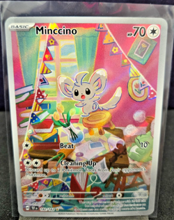 Minccino - 182/162 Temporal Forces - Illustration Rare - NM - Holo Pokemon Card - Image 1
