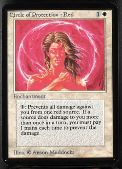 MTG Circle Of Protection: Red Alpha 1993 Magic Card - Image 1