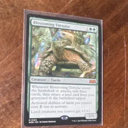 Blossoming Tortoise Creature Turtle Wilds of Eldraine Green Mythic Regular #163 - Image 2