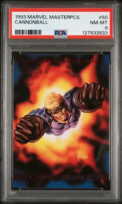 1993 MARVEL MASTERPIECES #50 CANNONBALL PSA 8 - Image 1