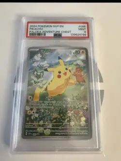2024 Pokemon Paldea Adventure Chest Pikachu Promo #088 PSA 9 - Image 3