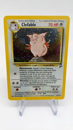 Vintage Pokemon - Clefable - 5/130 - Base Set 2 Holo - LP - Image 1