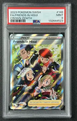 FRIENDS IN HISUI PSA 9 2023 POKEMON SWORD & SHIELD CROWN ZENITH #148/159 FA 523 - Image 1