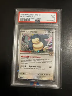 Pokemon Hop's Snorlax Cosmos Holo 117/159 GameStop Promo PSA 7 - Image 1