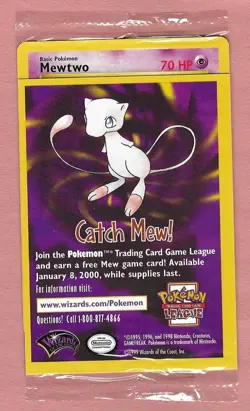NEW SEALED 1999 Pokemon WB First Movie Black Star Promo Mewtwo WOTC #3 - Image 1