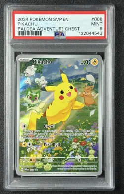 PIKACHU PSA 9 2024 POKEMON SVP EN #088 PALDEA ADVENTURE CHEST 543 - Image 1