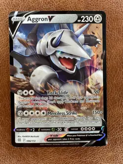 Pokemon TCG Aggron V Sword & Shield: Brilliant Stars 096/172 Holo Ultra Rare NM - Image 1