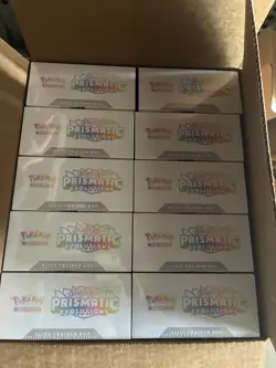 Pokemon TCG Scarlet Violet Prismatic Evolutions ETB Elite Trainer Box Case - Image 1