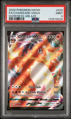 2020 POKEMON SWORD & SHIELD DARKNESS ABLAZE #020 FULL ART/CHARIZARD VMAX PSA 9 - Image 1