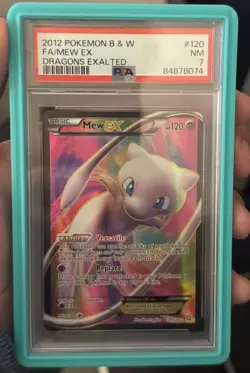 2012 POKEMON B&W DRAGONS EXALTED #120 FULL ART MEW EX PSA 7 - Image 1