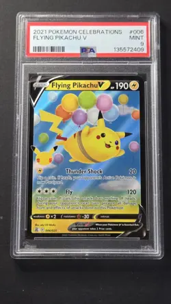 PSA 9 Flying Pikachu V 006/025 Celebrations Ultra Rare Pokemon 2021 - Image 1