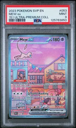 2023 POKEMON SVP EN-SV BLACK STAR PROMO 151 ULTRA-PREM COLL #053 MEW EX PSA 9 - Image 1