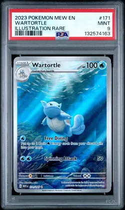 2023 POKEMON MEW EN-151 ILLUSTRATION RARE #171 WARTORTLE PSA 9 - Image 1