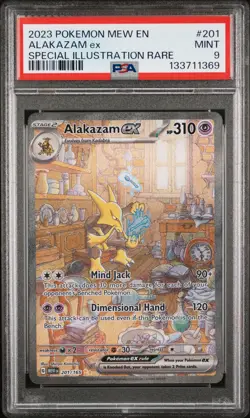 2023 POKEMON MEW EN-151 SPECIAL ILLUSTRATION RARE #201 ALAKAZAM EX PSA 9 - Image 1