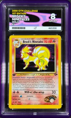 Pokemon Cards Brock's Ninetales 3/132 1st Edition ACE 8 Gym Challenge NM-MT - Image 1