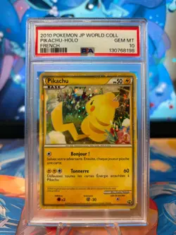 New Cert! PSA 10 Pikachu World Collection 2010 French Pokemon Card - Image 1