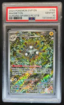 2023-25 Pokemon SV Black Star Promos Magneton Center Stamp VAR #159b PSA 10 - Image 1