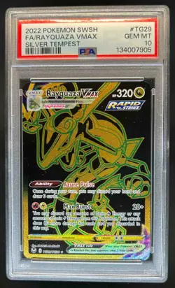 2022 Pokemon SWSH Silver Tempest Rayquaza VM Trainer Gallery #TG29/TG30 PSA 10 - Image 1